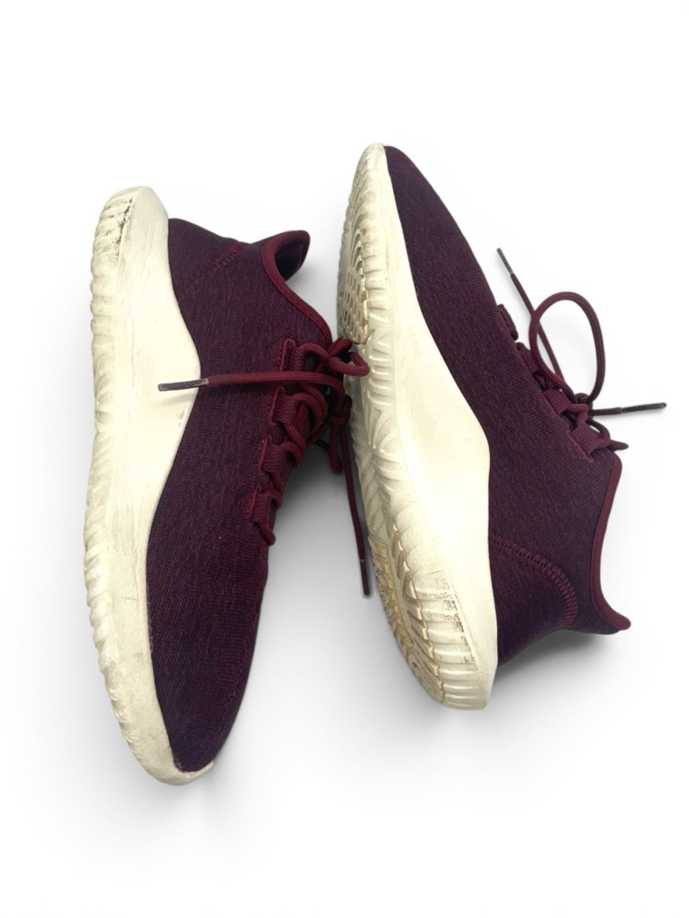 Adidas Tubular Shadow Burgundy Knit Sneakers Women’s 7.5 Casual Comfort - Picture 6 of 10